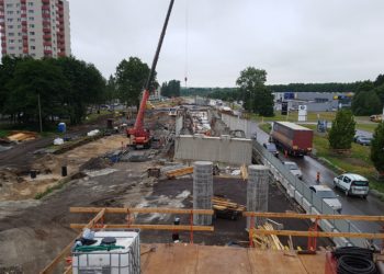 Ehitusmahud kasvasid 2018. Haabersti ristmiku ehitus, 2018. Foto: Nordecon