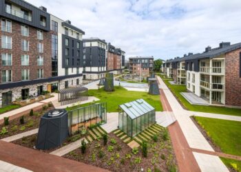 Kvartalisse kerkisid 12 uut hoonet. Foto: Merko Ehitus Eesti AS