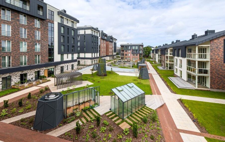 Kvartalisse kerkisid 12 uut hoonet. Foto: Merko Ehitus Eesti AS