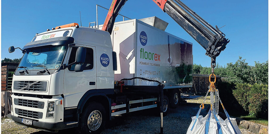 Betoonpõrandate tasanamine. Betoonpõrandate ületasandamine. Kiilto ja Floorex pakuvad ehitusobjektile kohale tuleva veoauto näol kiiret ja mugavat mobiilse pumpamissüsteemiteenust betoonpõrandate tasandamiseks. Kuivsegu on kaasas „big bag“ pakendites ja tekitab nii minimaalselt jäätmeid.