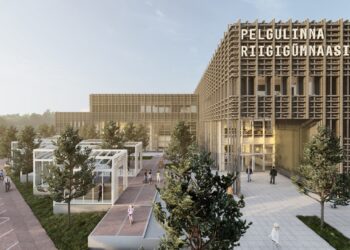 Uhke puidust kool: suunanäitaja linnaruumis. 2023. aasta sügisel valmib Pelgulinna Riigigümnaasium, mis on üks suurim puithoone Eestis. Allikas: Arhitekt Must