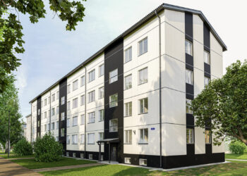 Pärnumaal Sindis renoveeritud korterelamu.