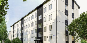 Pärnumaal Sindis renoveeritud korterelamu.