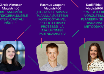 Digitaalehituse klastri digiehituse tulevikutegija konkursi nominentideks on Cärola Almosen, Rasmus Jaagant ja Kadi Pihlak.
