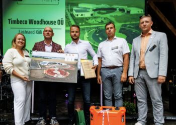 Aasta Tehasemaja 2024 konkursi üldvõitja on Timbeco Woodhouse OÜ lasteaiahoone Kiili vallas. Foro: Kalev Lilleorg / Eesti Puitmajaliit