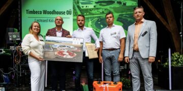 Aasta Tehasemaja 2024 konkursi üldvõitja on Timbeco Woodhouse OÜ lasteaiahoone Kiili vallas. Foro: Kalev Lilleorg / Eesti Puitmajaliit