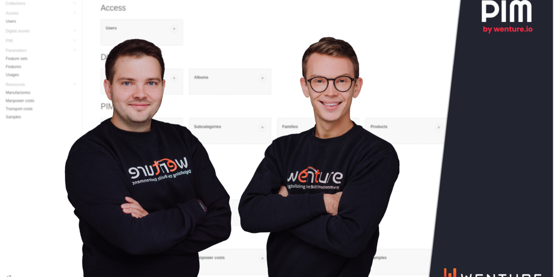 Võitjad Kaur Tull (vasakul) ja Kaspar Triebstok märgivad, et nende väljatöötatud PIM-süsteem muudab ühest küljest mugavamaks ehitusmaterjali tootjate endi toodete haldamise, teisalt on see abiks ka materjalide kasutajatele. Foto: Wenture/erakogu