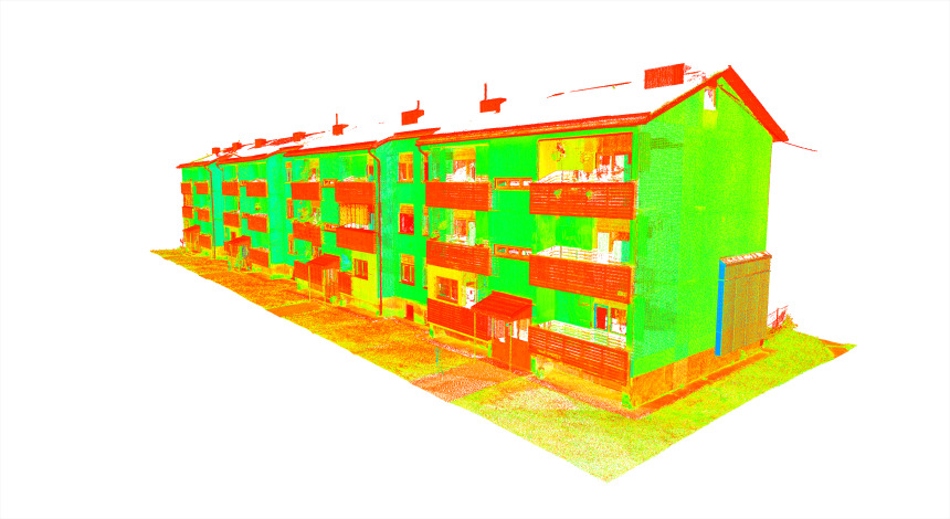 Skanneripilt renoveeritavast kortermajast. 